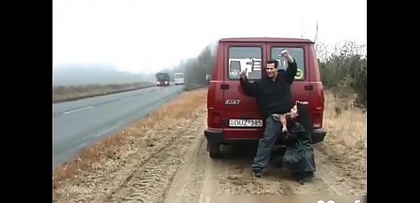  German Couple Fuck on Street